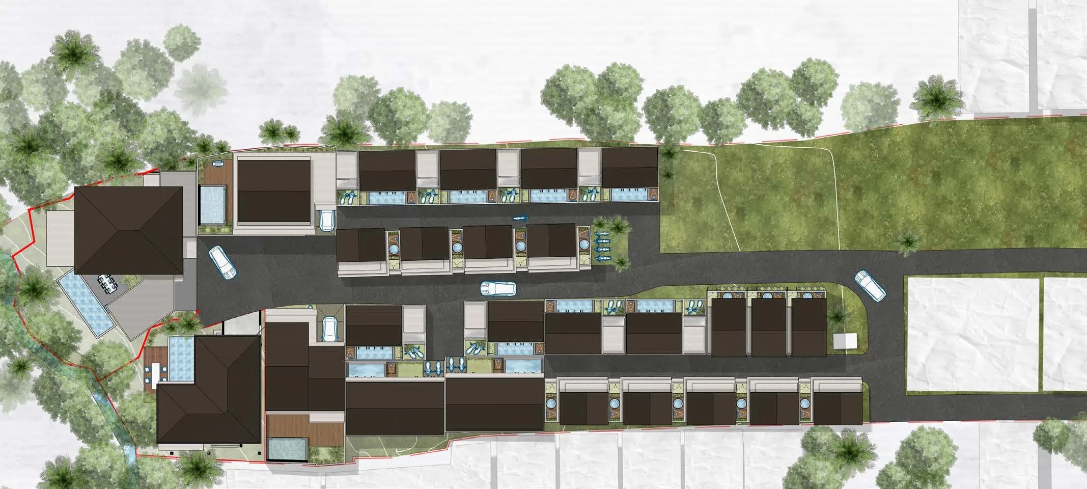 Site plan of the villas in the development in Seseh