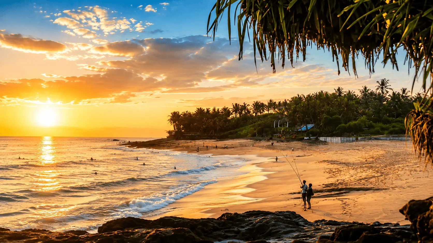 Seseh beach in Bali at sunset