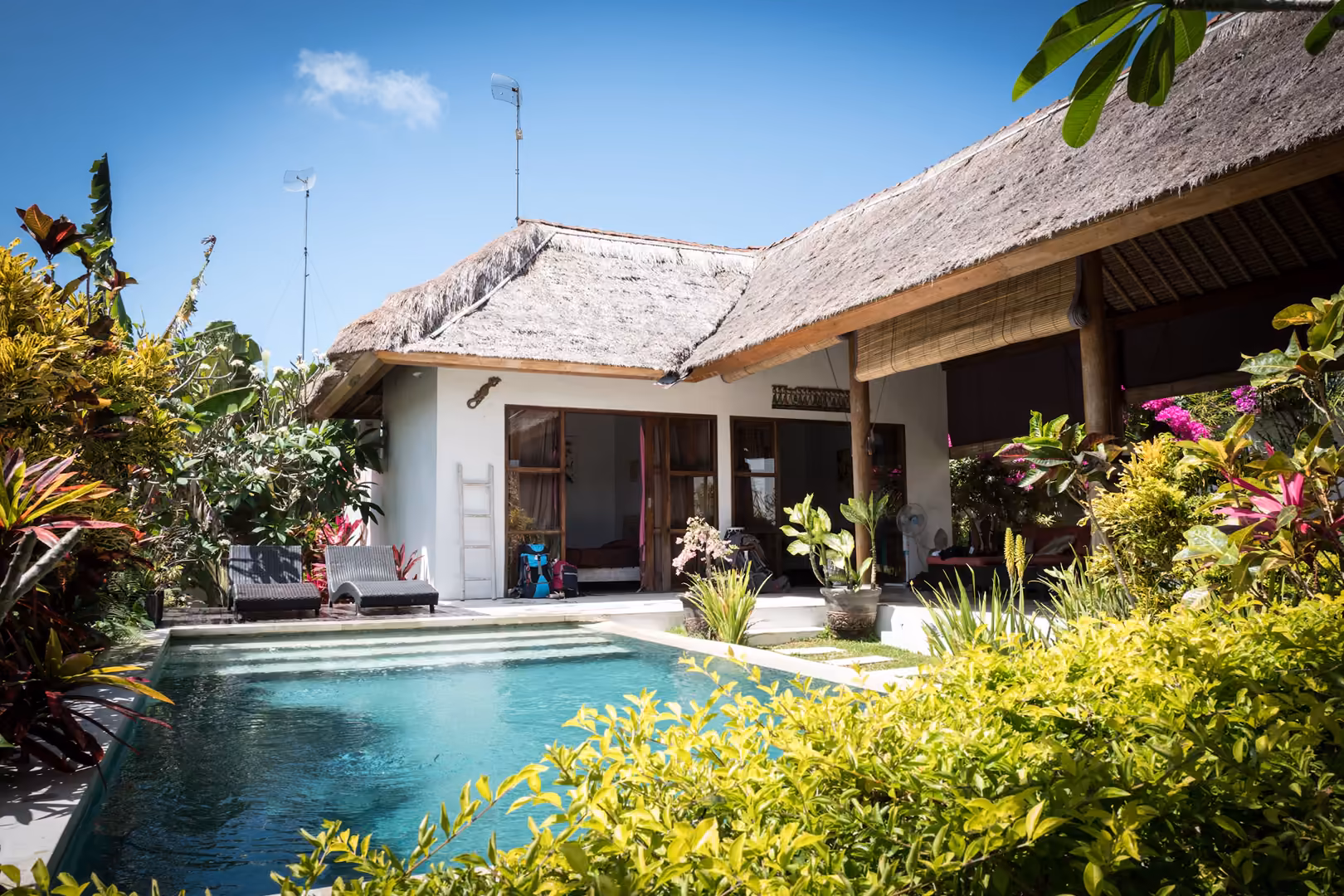 House and pool in a garden in Bali